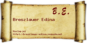 Breszlauer Edina névjegykártya